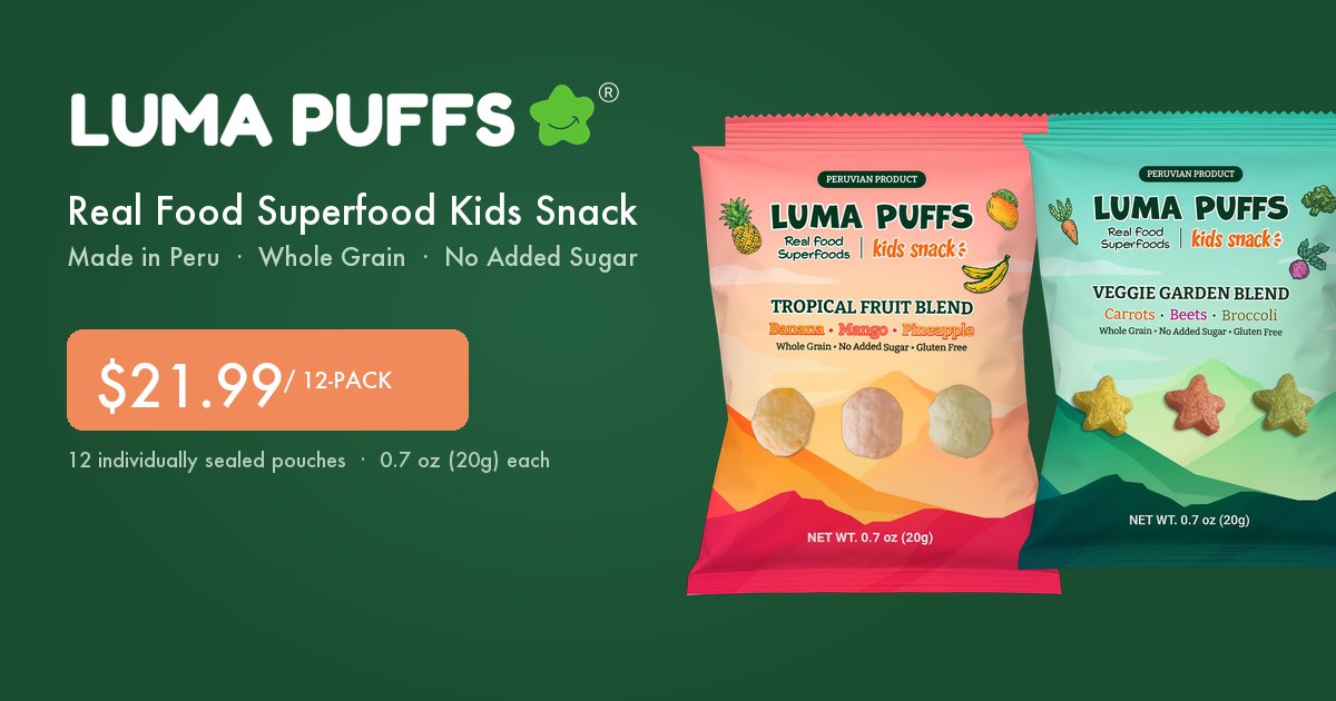 LUMA PUFFS – Real Food Superfood Kids Snack | Made in Peru
